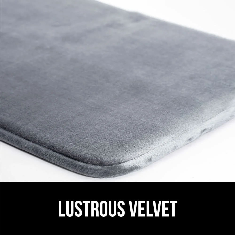 Thick Memory Bath Rug, 30x20 in, Gray