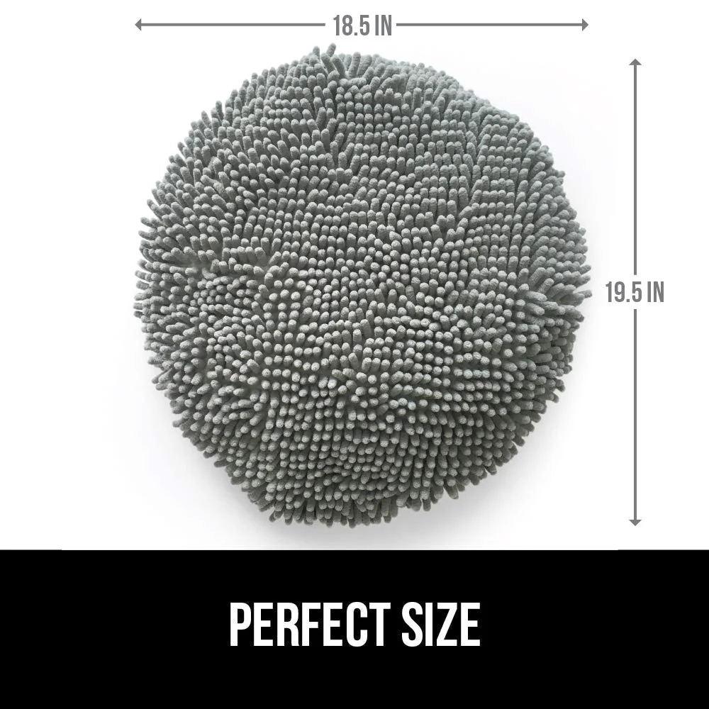 Chenille Bath Rug and Toilet, 30x20 in, Grey