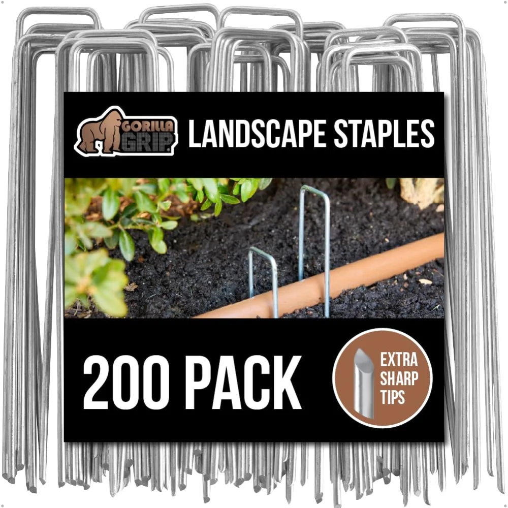Premium Landscape Staples, 200-pack, Silver