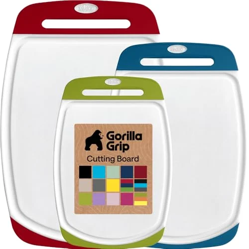 Bpa-free Reversible Cutting Board, 3-pack, Blue