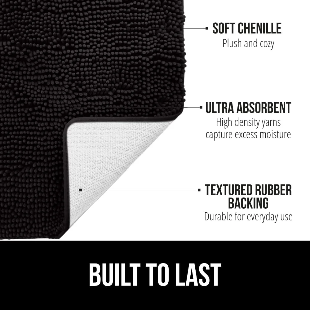 Bath Rug and Area, 24x17 in, Black