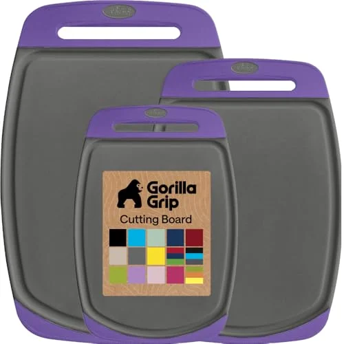 Bpa-free Reversible Cutting Board, 3-pack, Gray
