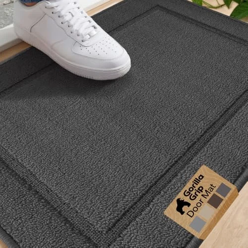 Indoor Door Mat, 29x17 in, Dark Gray