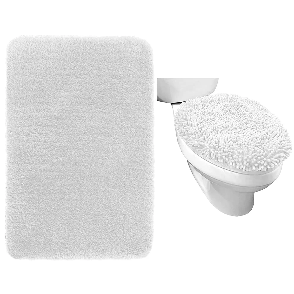 Premium Luxury Bath Rug, 24x17 in, White