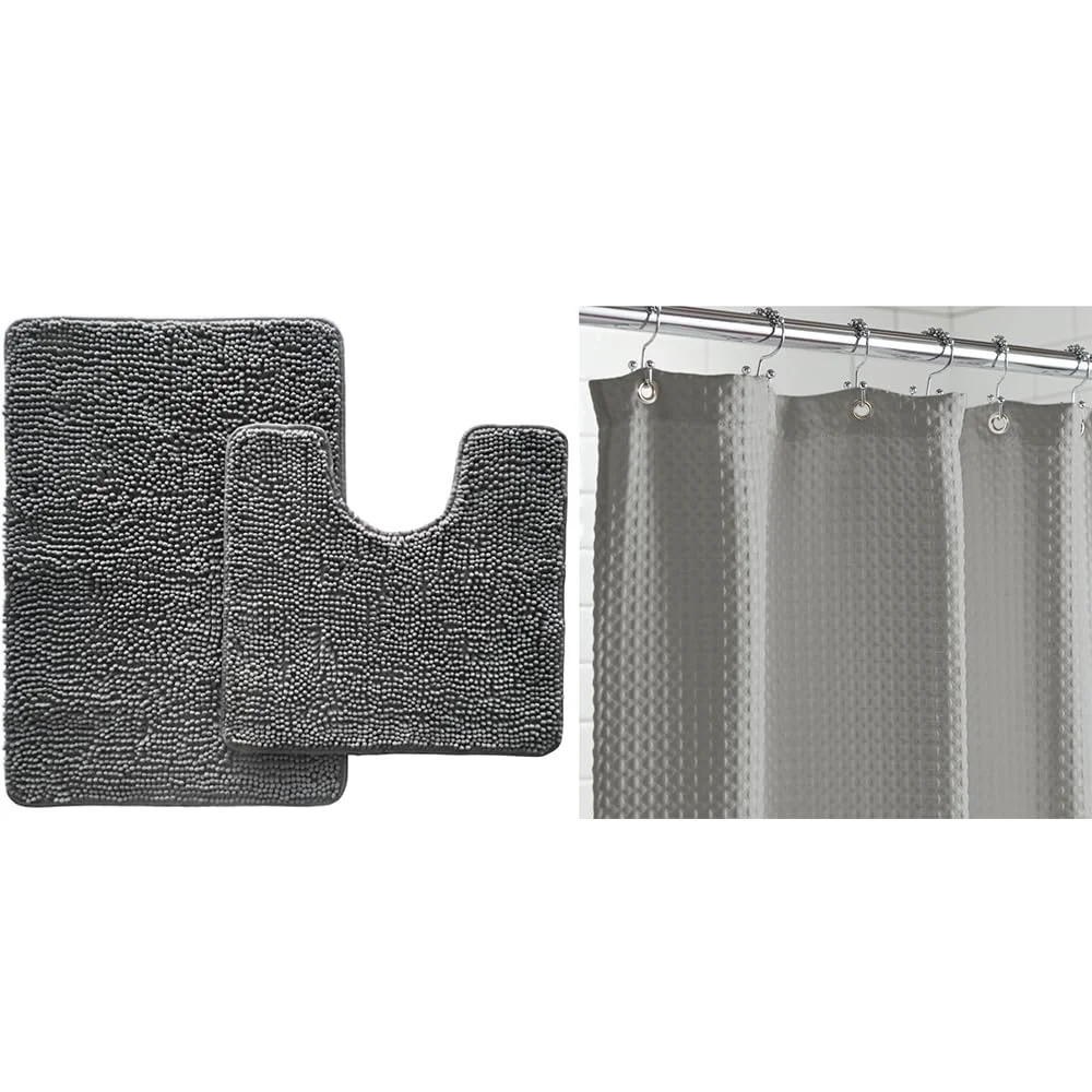 Area Set and Waffle Shower, 30x20 in, Grey