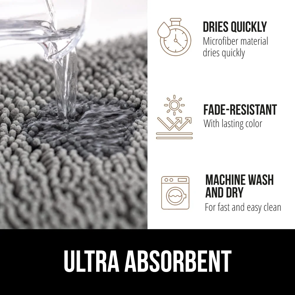 Chenille Bath Rug and Tub, 36x24 in, Clear