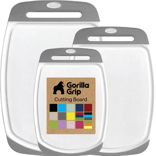 Bpa-free Reversible Kitchen Cutting Board, 3-pack, Gray