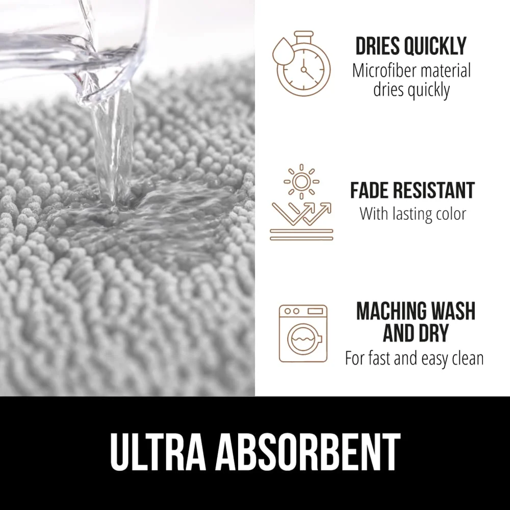 Bath Rug, 24x17 in, Grey
