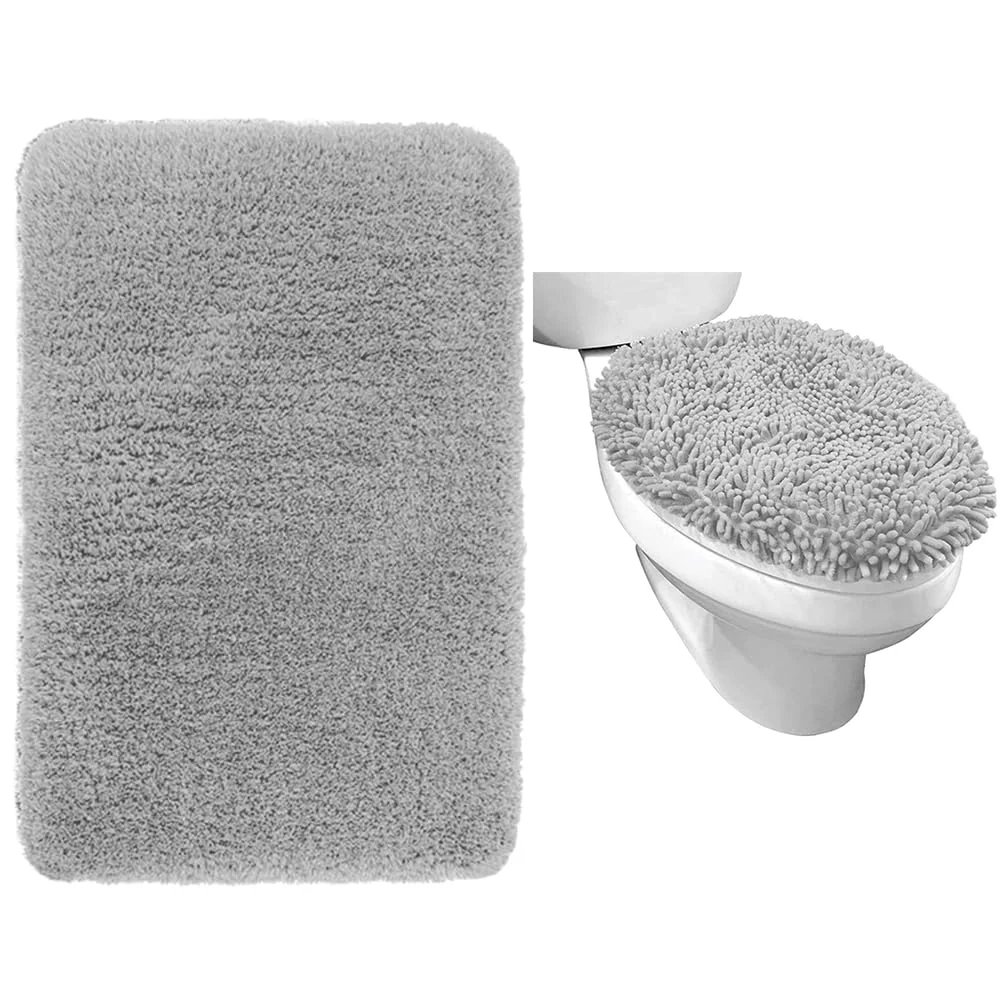 Premium Luxury Bath Rug, 24x17 in, Grey