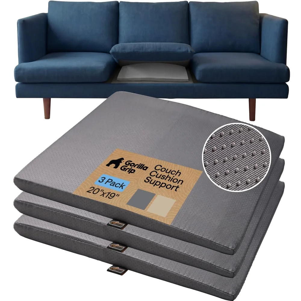 Ergonomic High Density Couch Cushion, 20x19 in, Grey