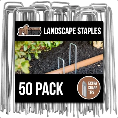 Premium Landscape Staples, 50-pack, Silver