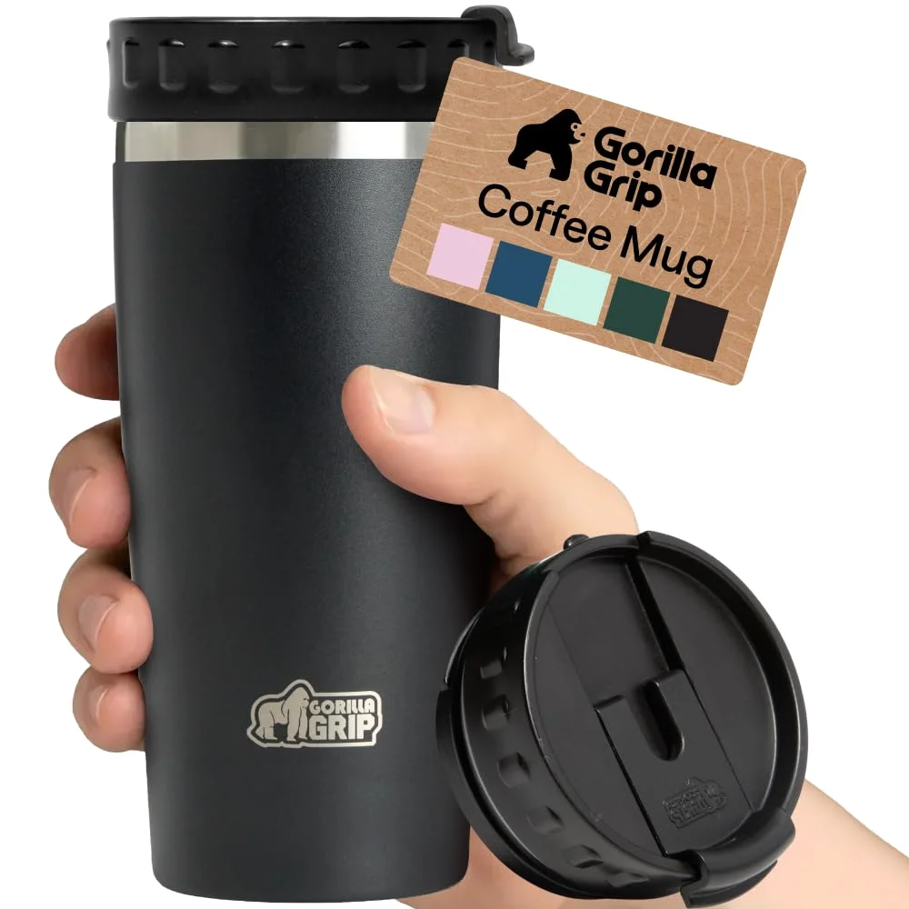 Stainless Steel Travel Coffee Mug, Black