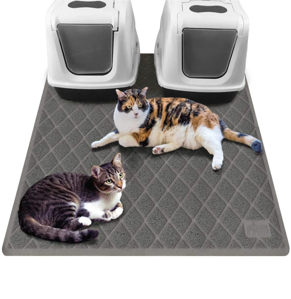 Cat Litter Mat and Silicone, 47x35 in, Grey