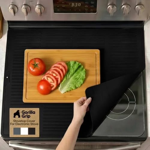 Silicone Stove Cover, 28x20 in, Black