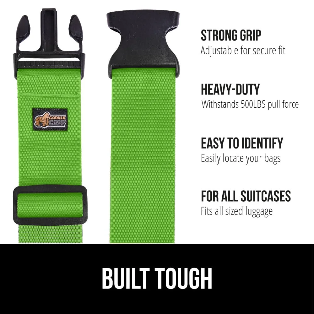 Heavy Duty Luggage Strap, 2-pack, Green