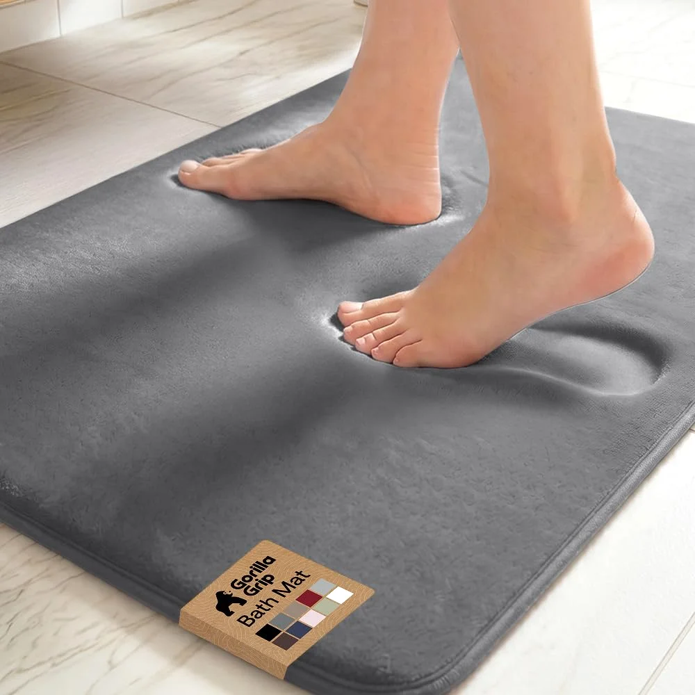 Memory Foam Bath Rug, 24x17 in, Graphite