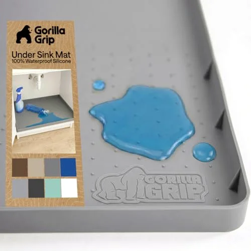 Waterproof Silicone under Sink Mat, 19x22 in, Gray