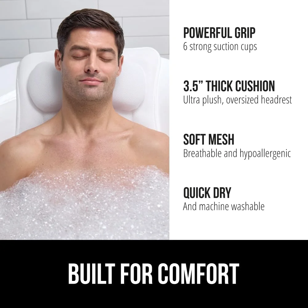 Bath Pillow, 16.5x16.1 in, White
