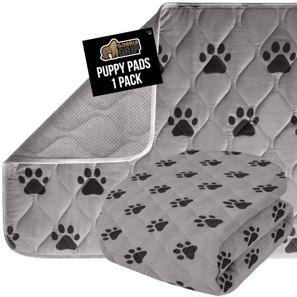 Washable Puppy Pad, 40x28 in, Paw Gray