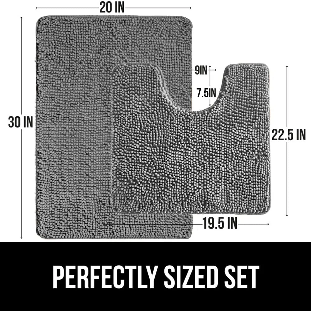 Area Rug, 22x19 in, Grey