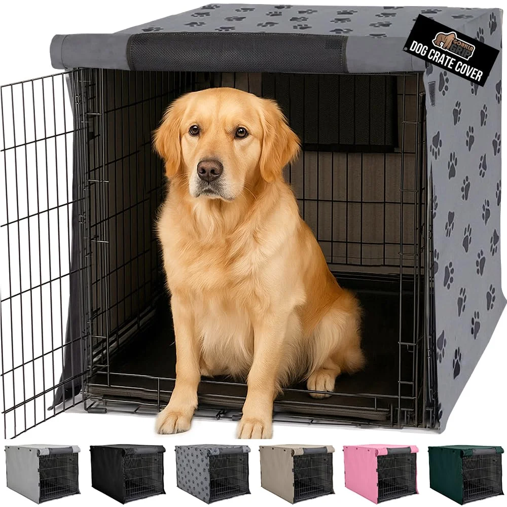 Dog Crate Cover, 42x28 in, Gray