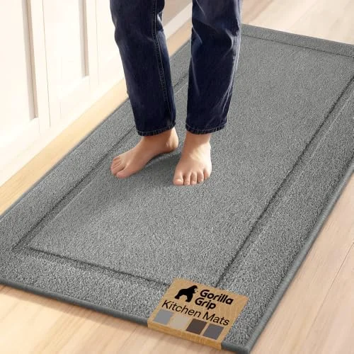 Kitchen Rug, 48x20 in, Grey