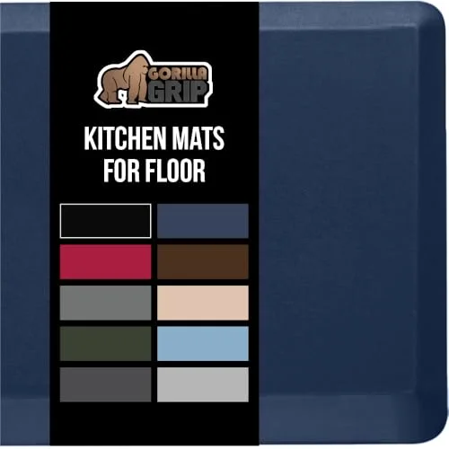 Cushioned Antifatigue Kitchen Mat, 20x32 in, Navy
