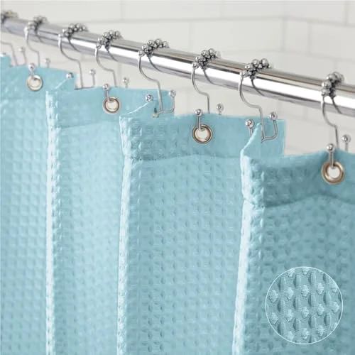 Spa Blue Waffle Style Shower, 72x72 in