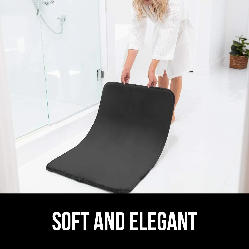 Memory Foam Bath Rug Solid, 30x20 in, Black