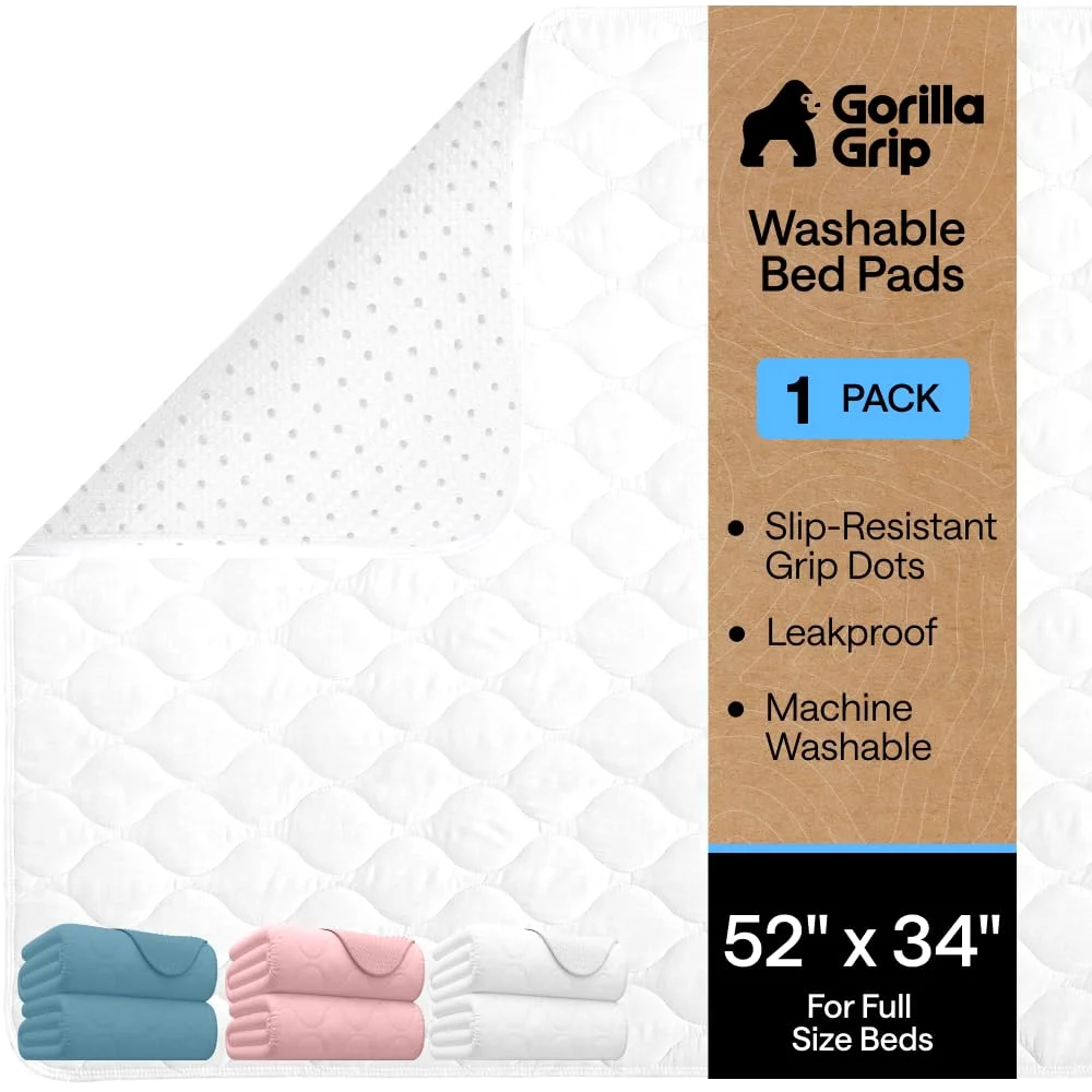 Washable Reusable Underpads, 52x34 in, White