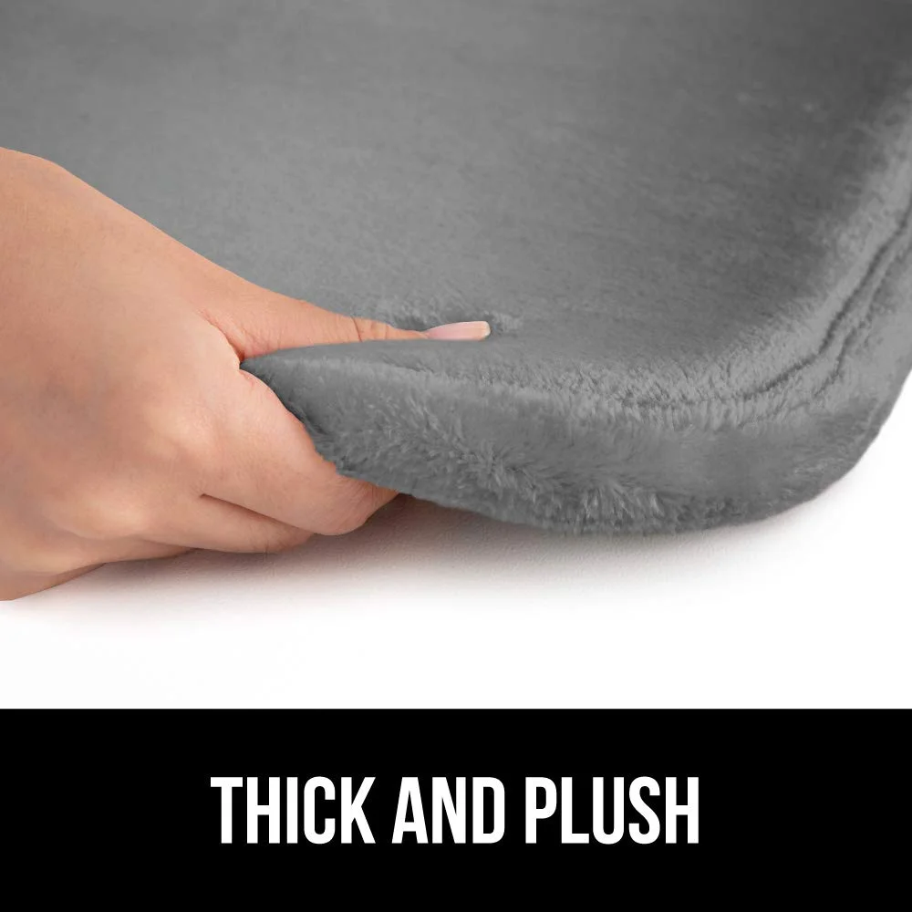 Memory Foam Bath and Waffle, 24x17 in, Grey