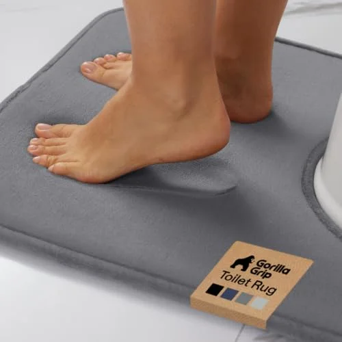 Memory Foam Toilet Rug, 22.5x19.5 in, Graphite