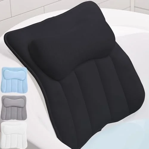 Bath Pillow, 16.5x16.1 in, Black