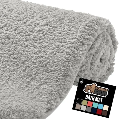 Bathroom Rug, 24x17 in, Light Gray