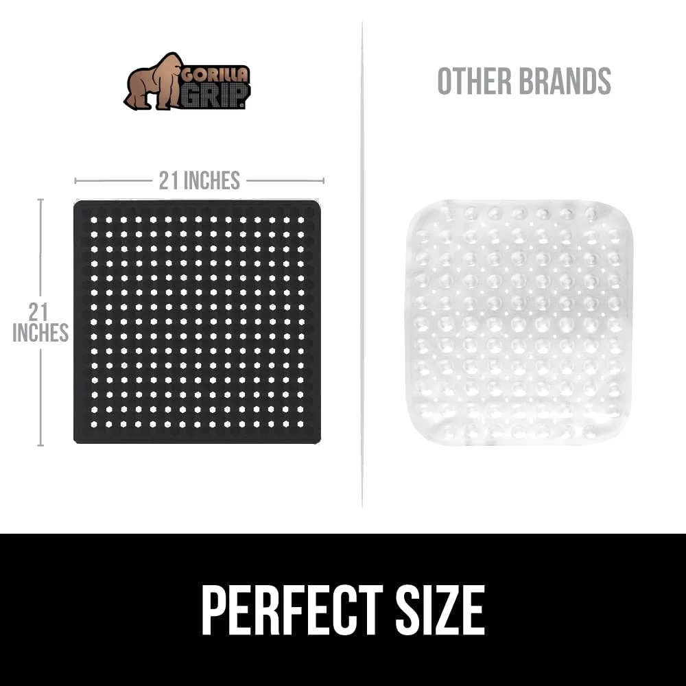 Shower Mat and Striped Memory, 21x21 in, Black