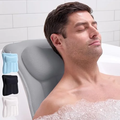 Bath Pillow, 16.5x16.1 in, Gray