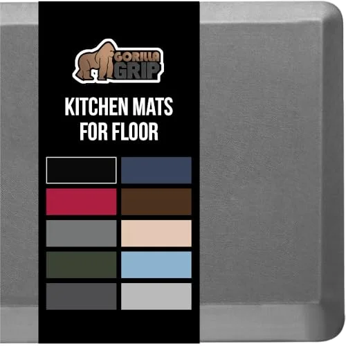 Cushioned Antifatigue Kitchen Mat, 20x32 in, Grey
