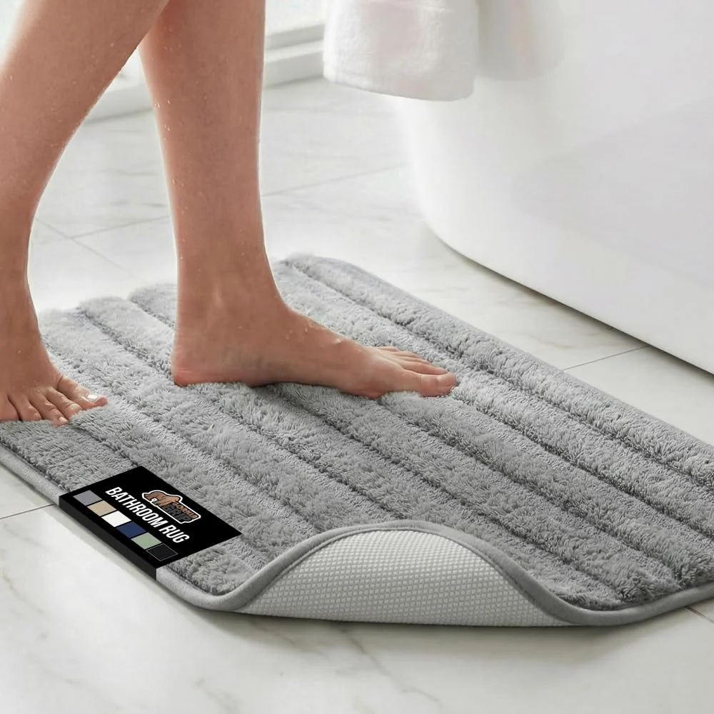 Memory Foam Bathroom Rug, 30x18 in, Grey