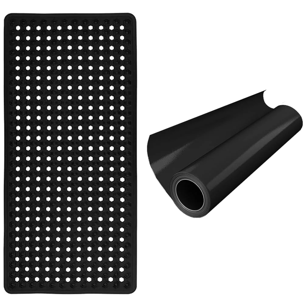 Patented Bath Tub Shower Mat, 35x16 in, Black