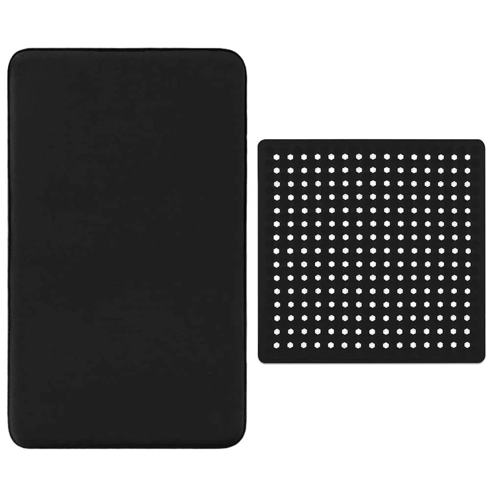 Thick Memory Bath Rug, 24x17 in, Black
