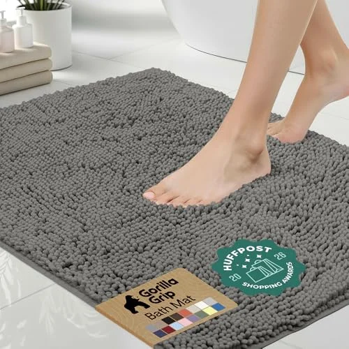 Bath Rug Mat, 44x26 in, Charcoal