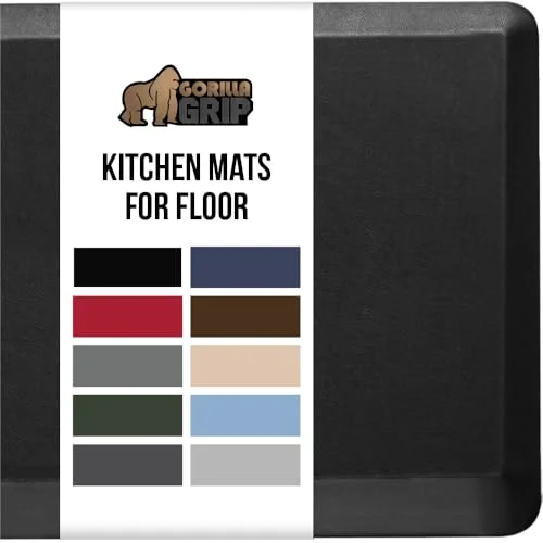 Cushioned Antifatigue Kitchen Mat, 32x20 in, Black