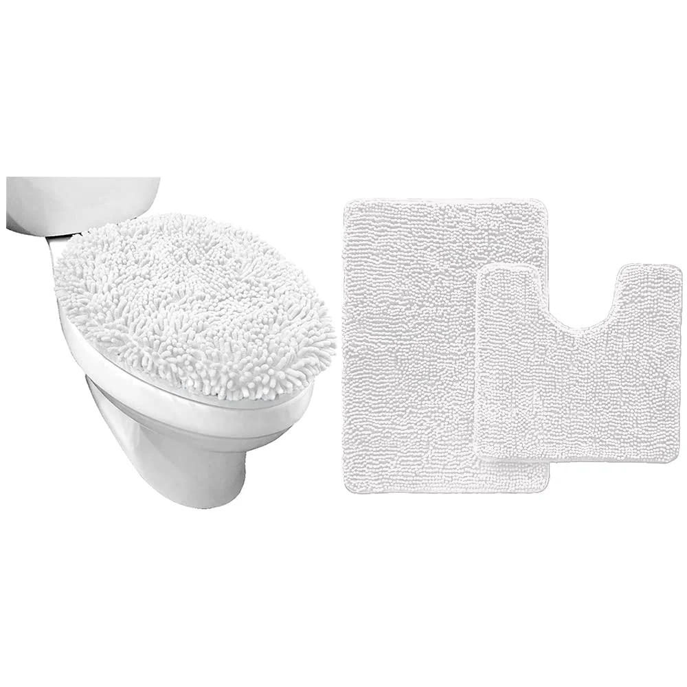 Toilet Lid Cover and Area, 17.5x15 in, White