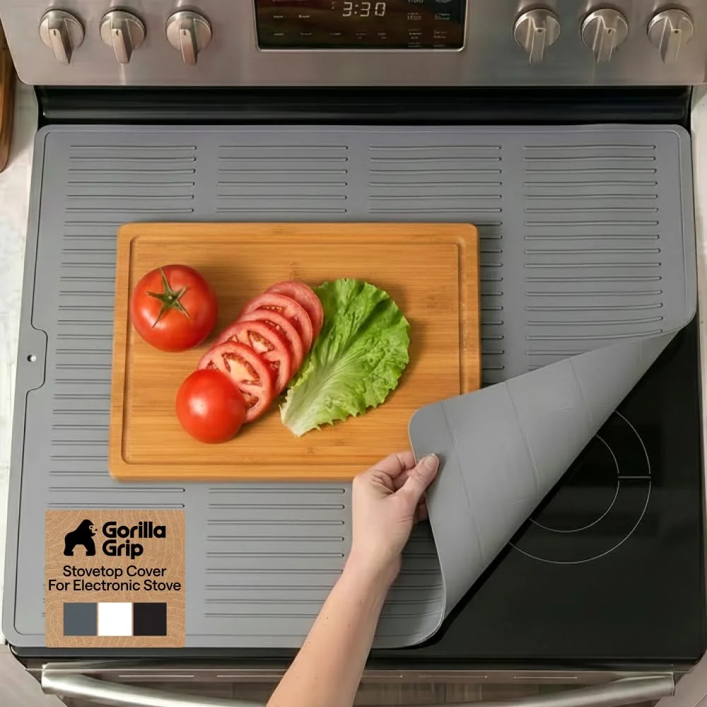 Silicone Stove Cover, 28x20 in, Gray