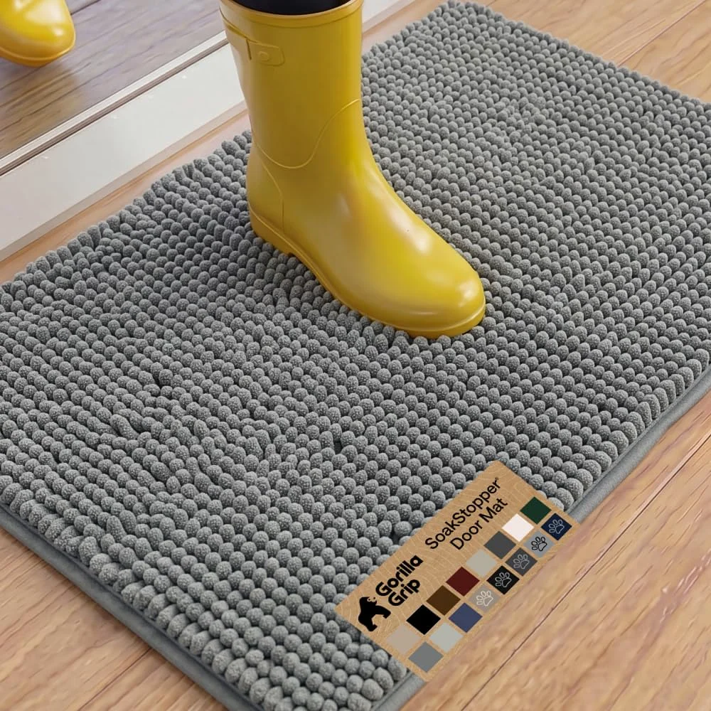 Soakstopper Dog Door Mat, 36x24 in, Grey