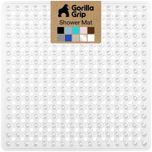 Square Shower Stall Mat, 21x21 in, Clear