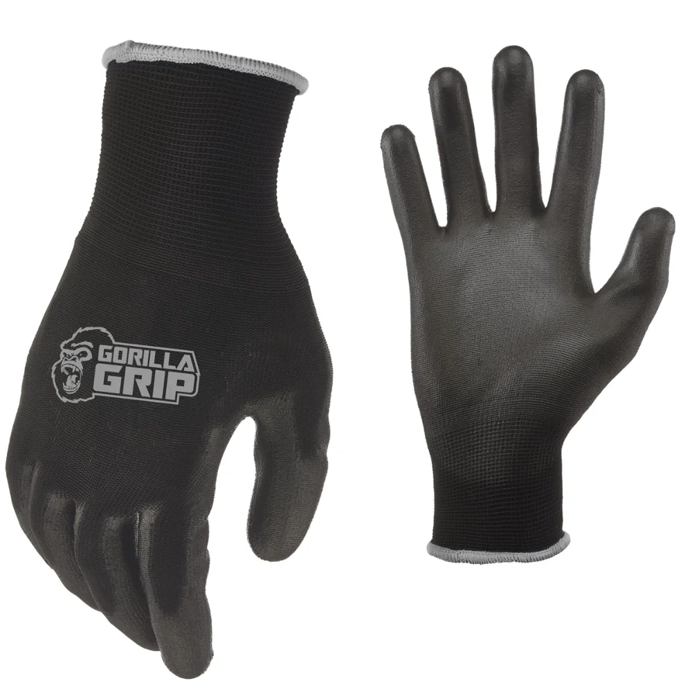 Work Gloves, 15 pairs, X-Large, Black