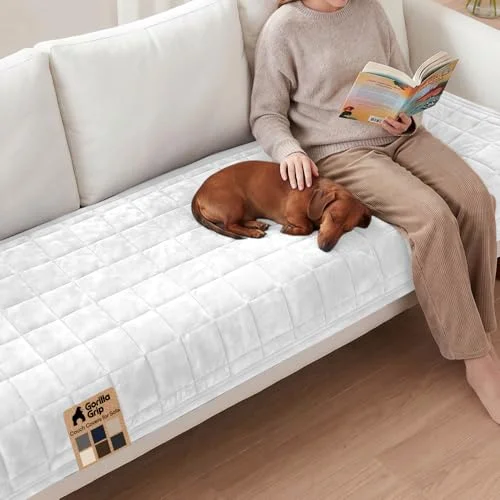 Slip and Leak Resistant Sofa, White