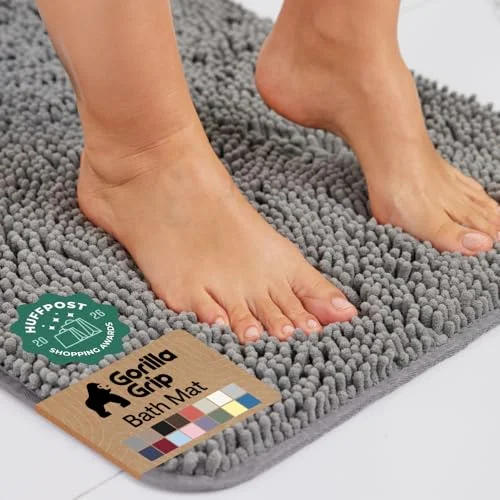 Bath Rug Mat, 30x20 in, Grey