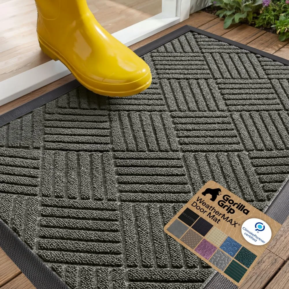 A boot on the WeatherMAX doormat, where grit is supposed to stop.